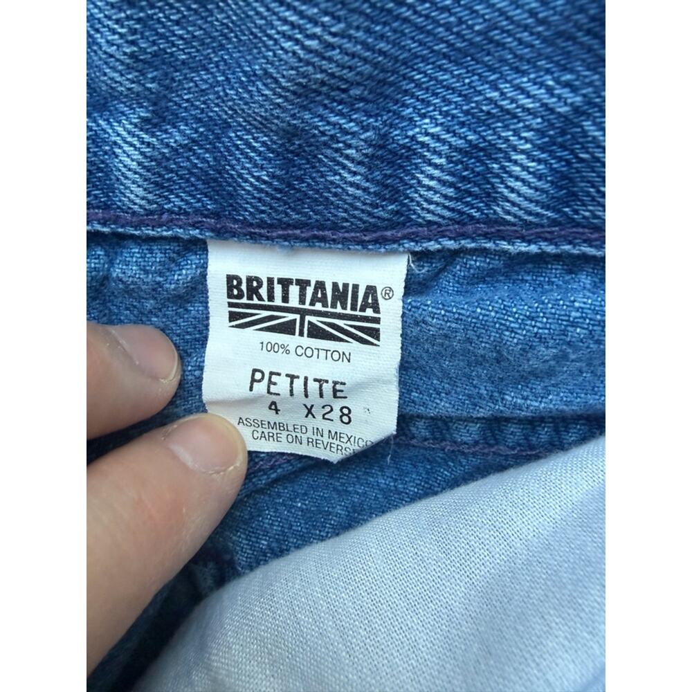 Vtg. 80’s/90’s Brittania Hand-Painted Star Patch Denim Jeans👖 - Picture 6 of 12